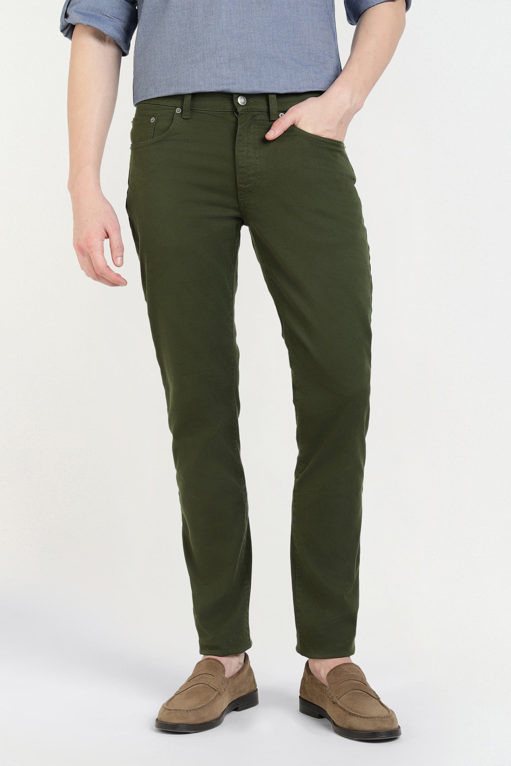 Gant Men Green Slim Fit Solid Jeans