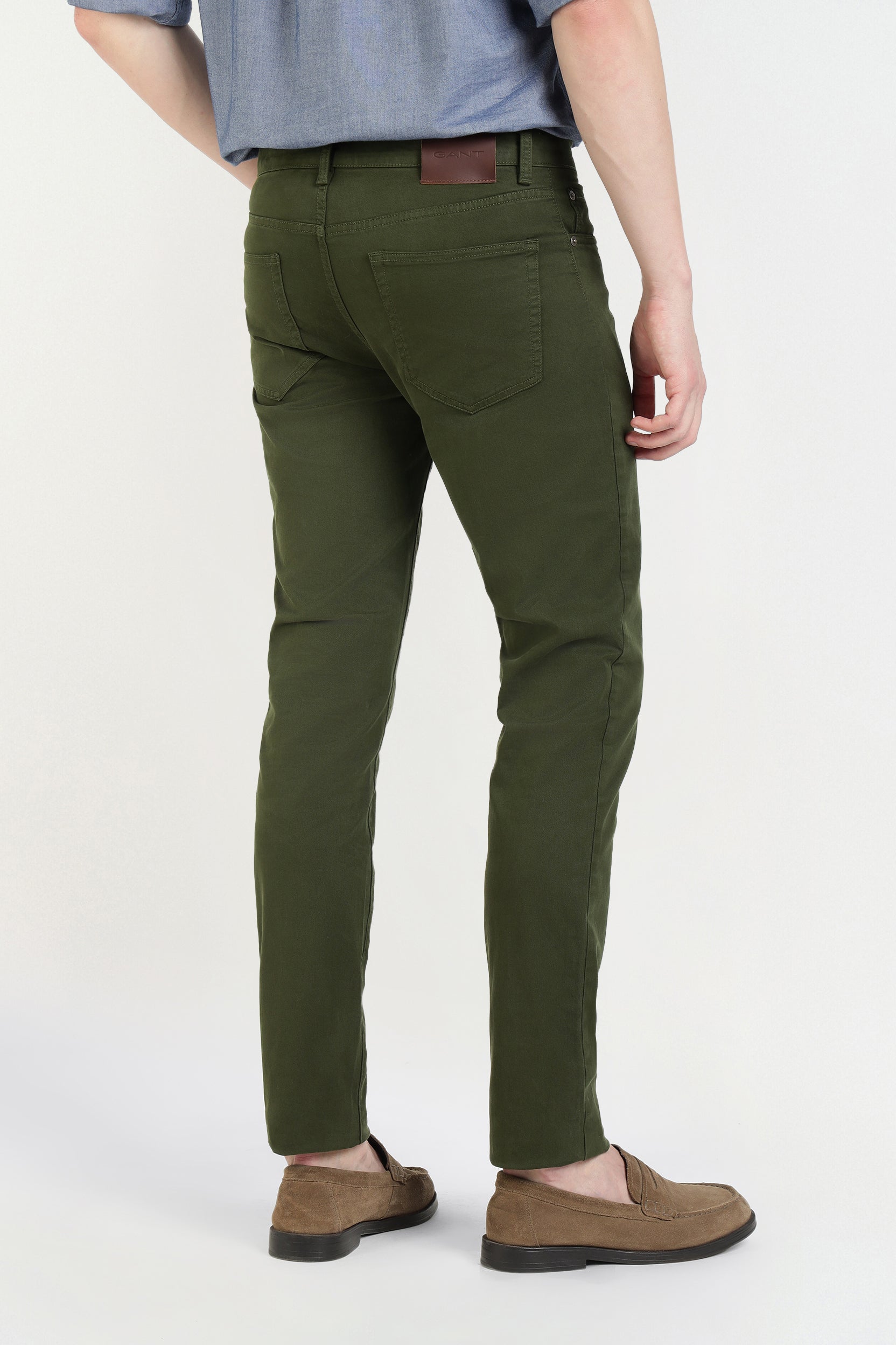 Gant Men Green Slim Fit Solid Jeans