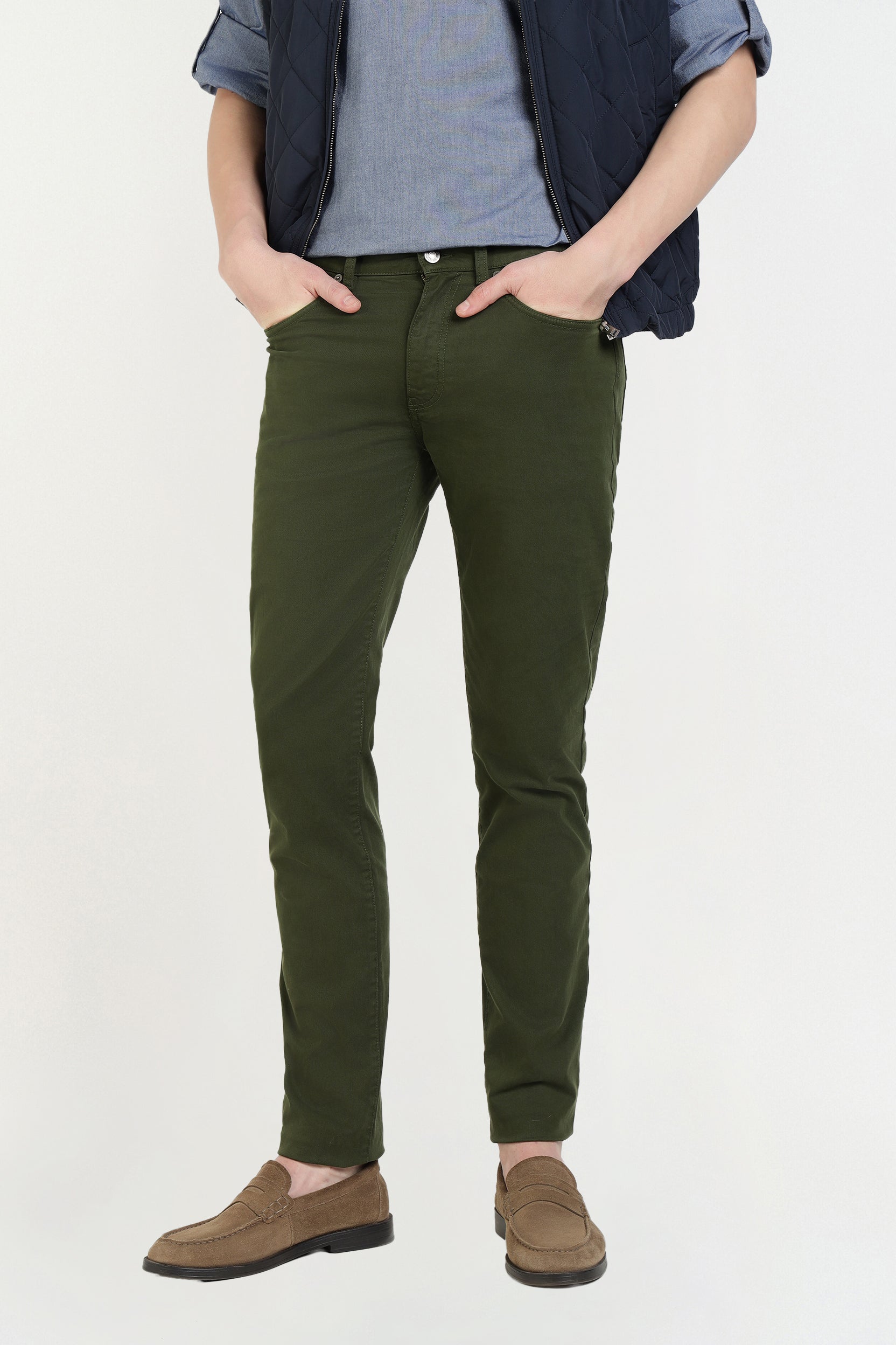 Gant Men Green Slim Fit Solid Jeans