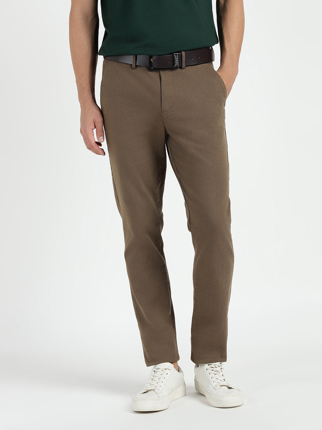 Gant Men Brown Slim Fit Solid Trouser