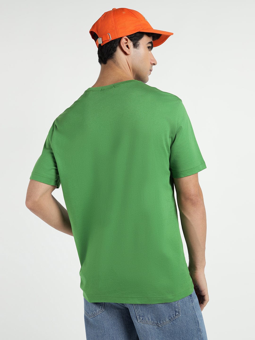 Gant Men Green Solid Crew Neck Tshirt