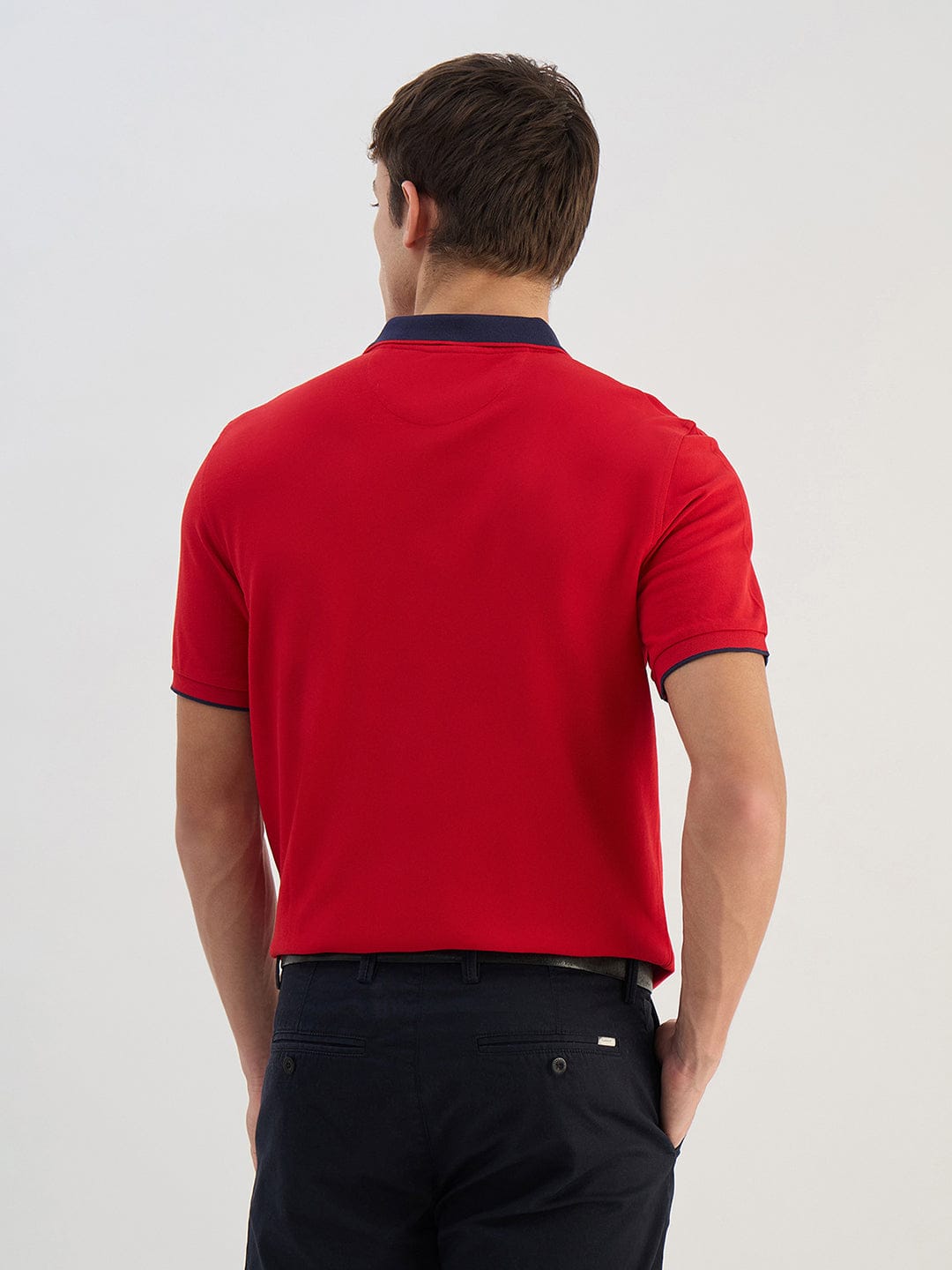 Gant Men Red Solid Pure Cotton Polo Collar T-Shirt