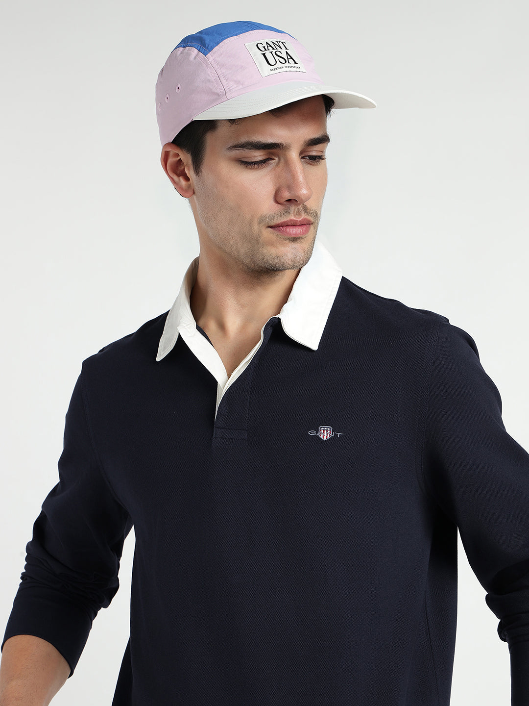 Gant Men Blue Solid Collar Sweatshirt