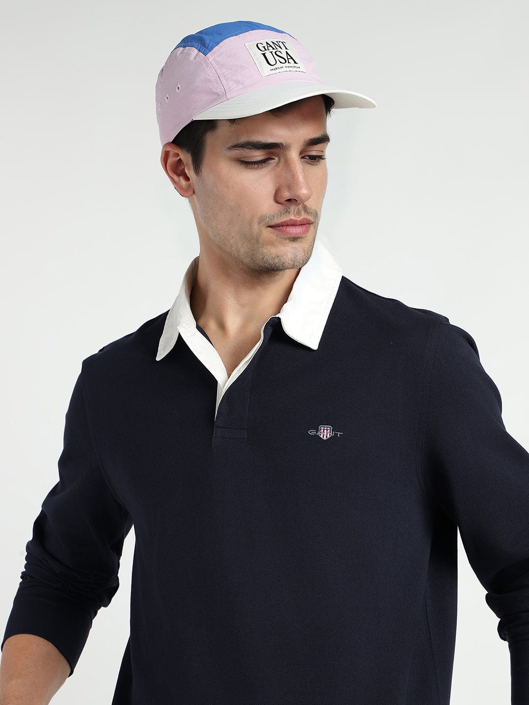 Gant Men Blue Solid Collar Sweatshirt