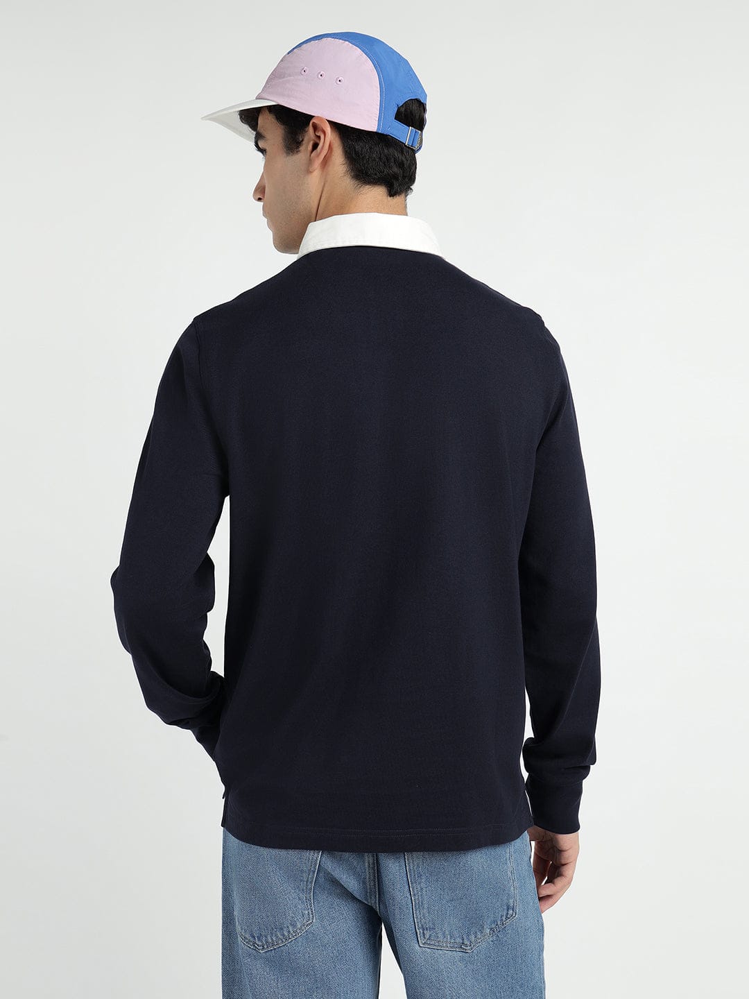 Gant Men Blue Solid Collar Sweatshirt