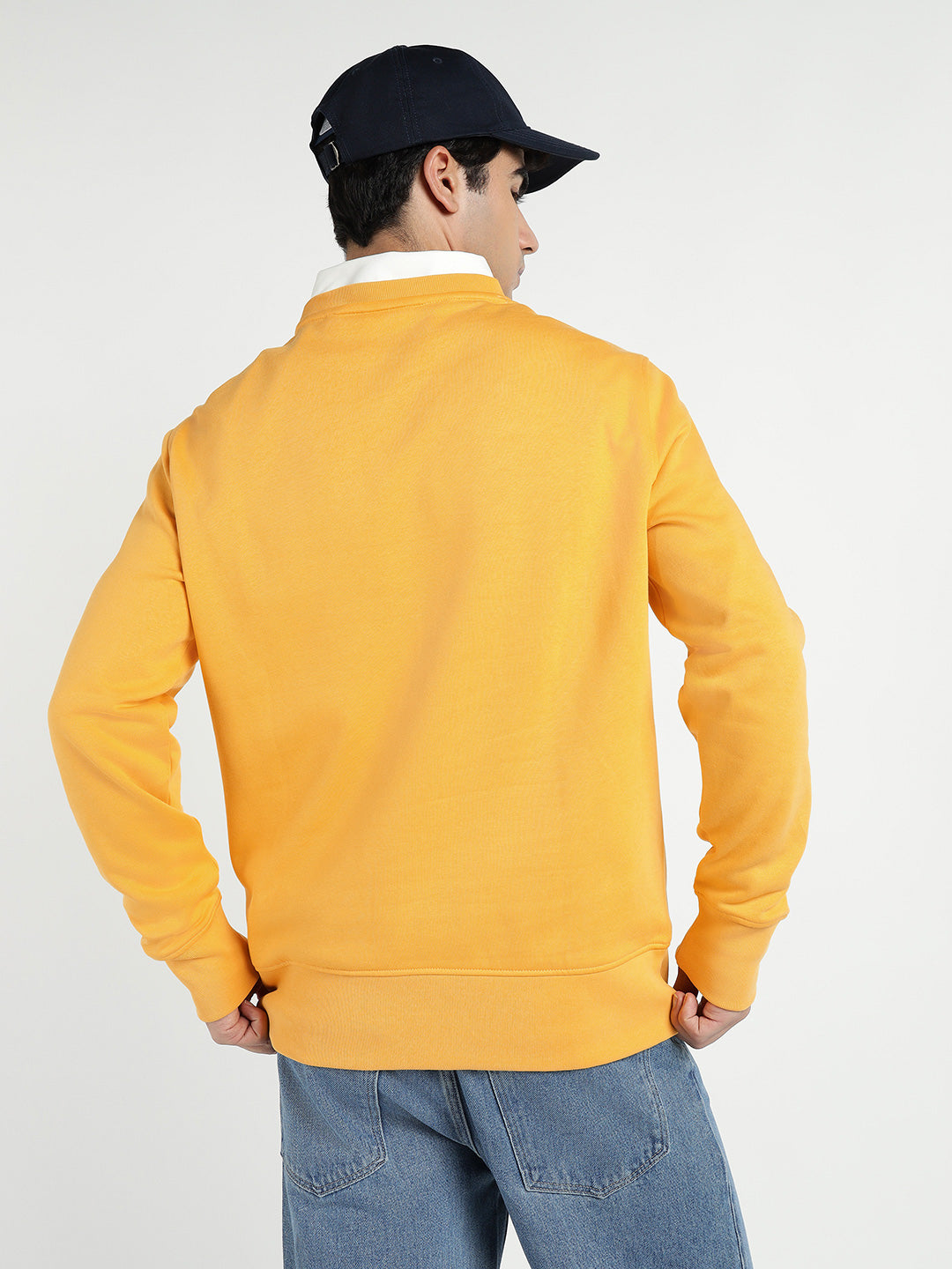 Gant Men Yellow Printed Crew Neck Sweatshirt
