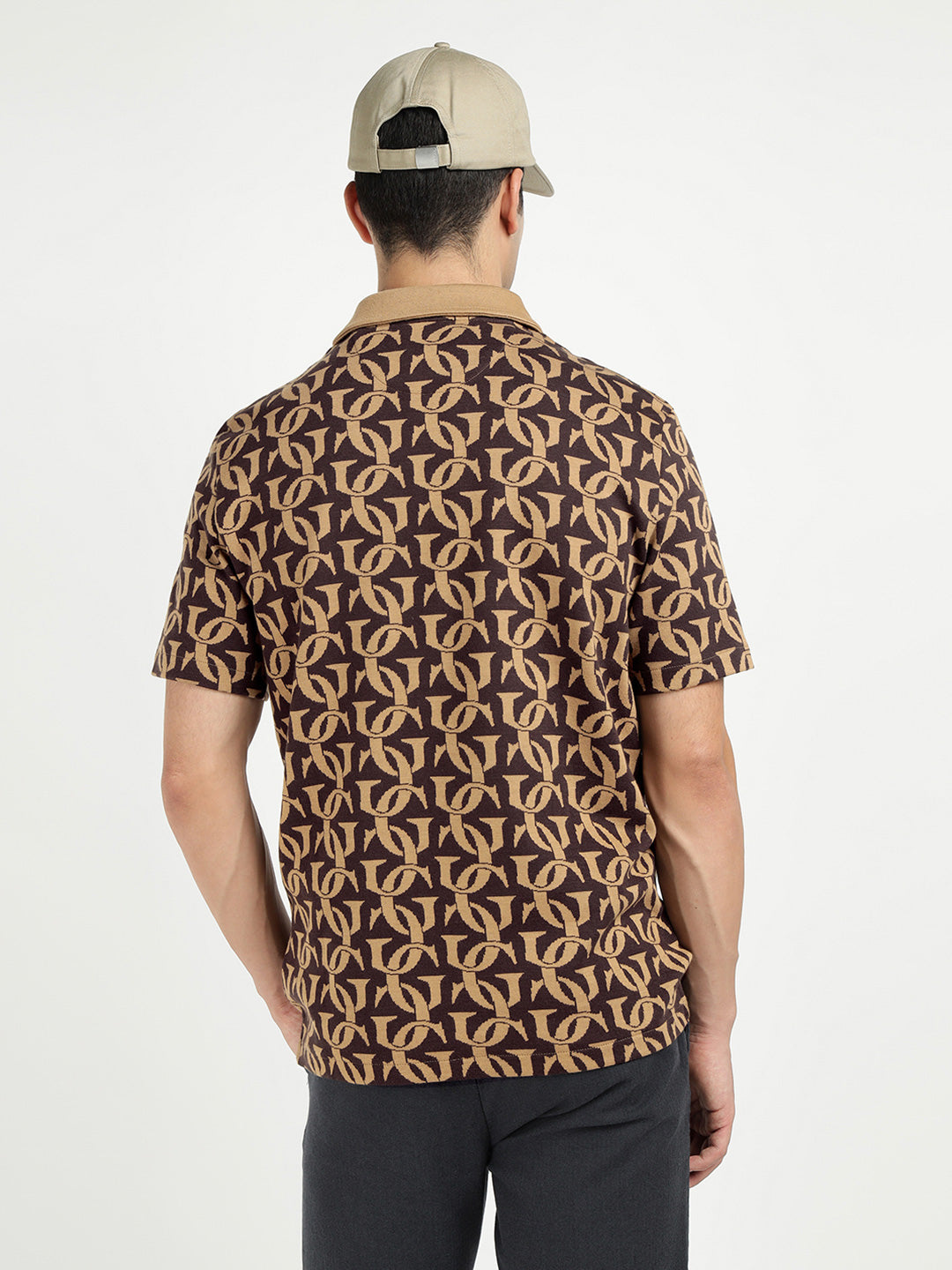 Gant Men Khaki Printed Polo Tshirt