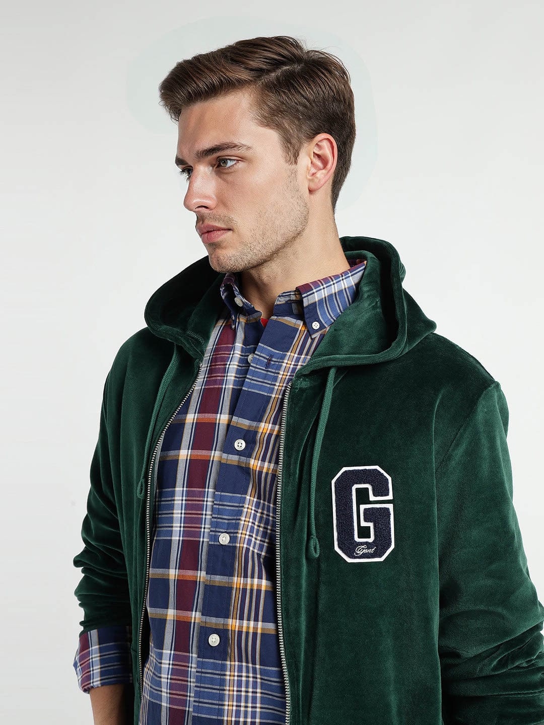 Gant Men Green Printed Hooded Sweatshirt