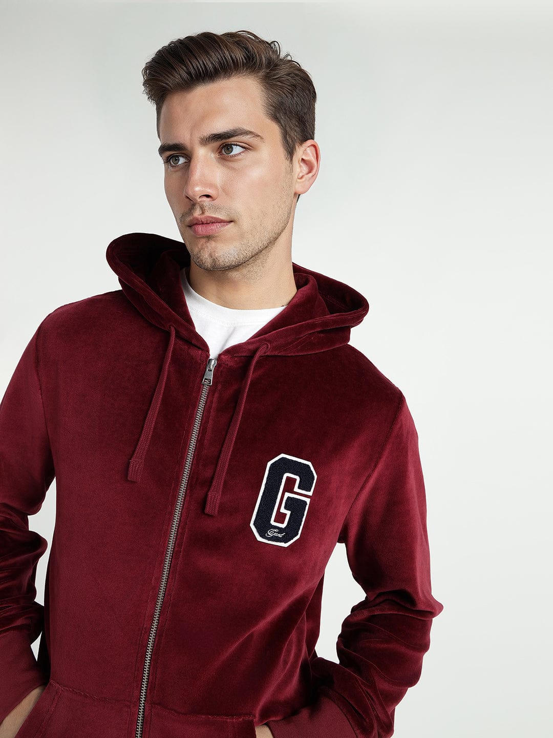 Gant Men Red Printed Hooded Sweatshirt