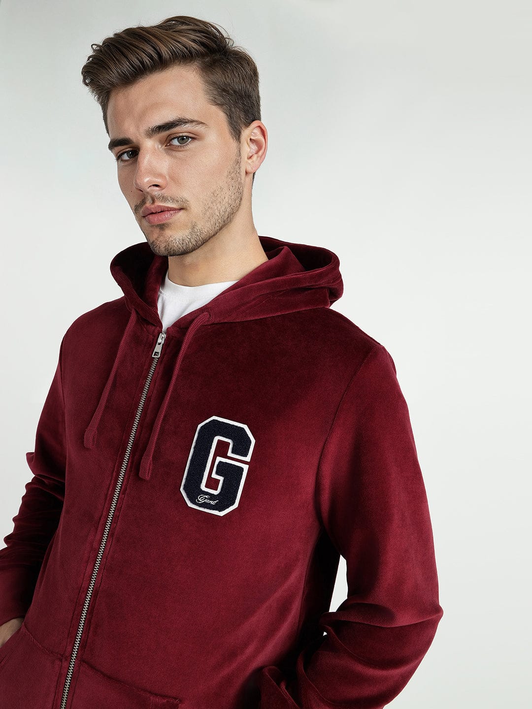 Gant Men Red Printed Hooded Sweatshirt