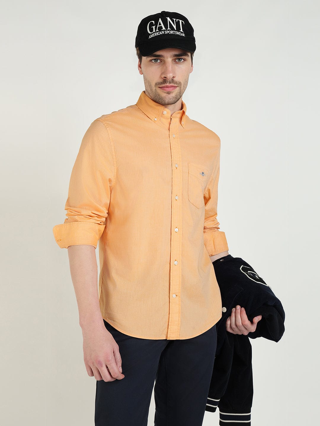 Gant Men Yollow Solid Collar Shirt