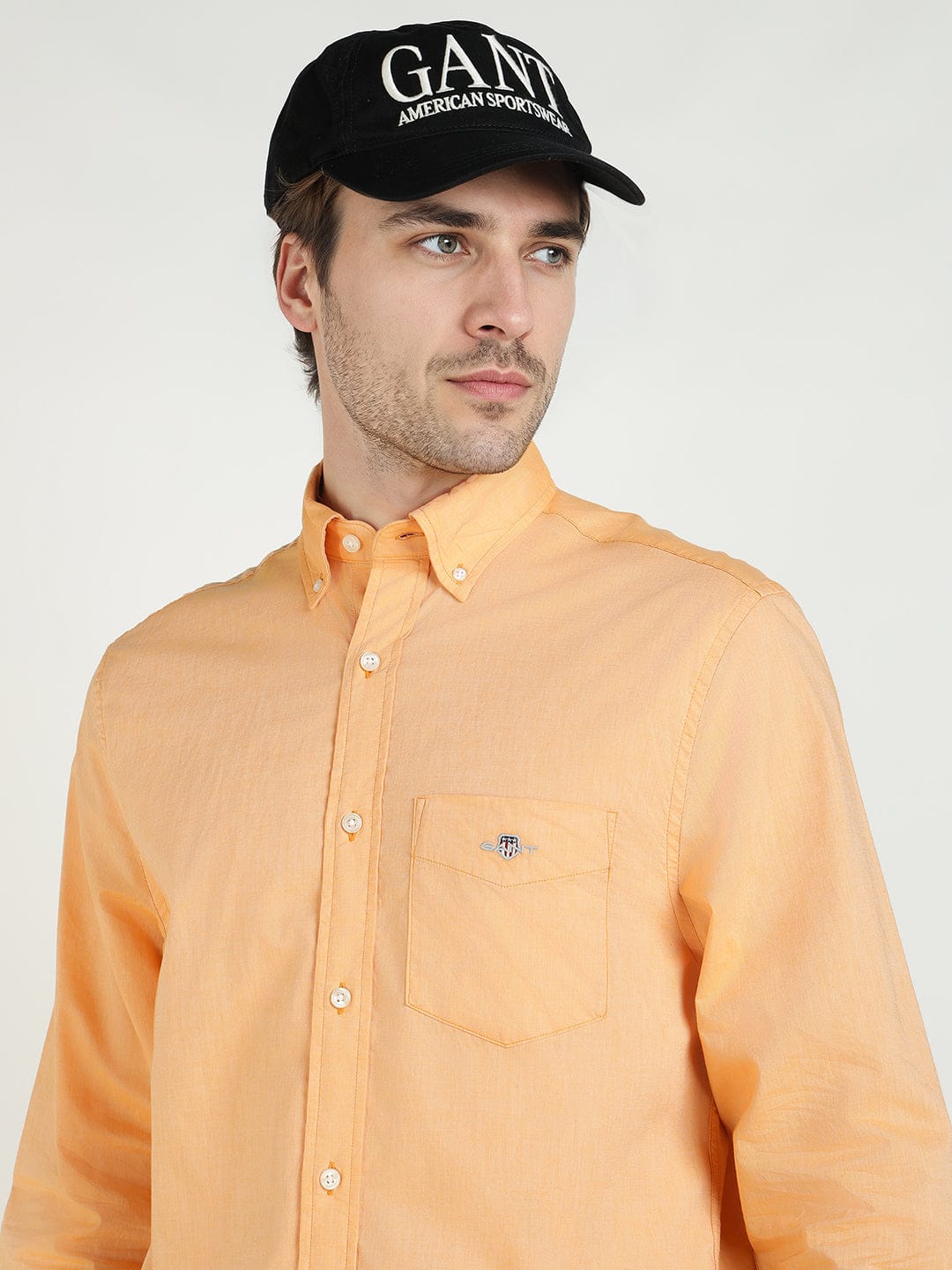 Gant Men Yollow Solid Collar Shirt