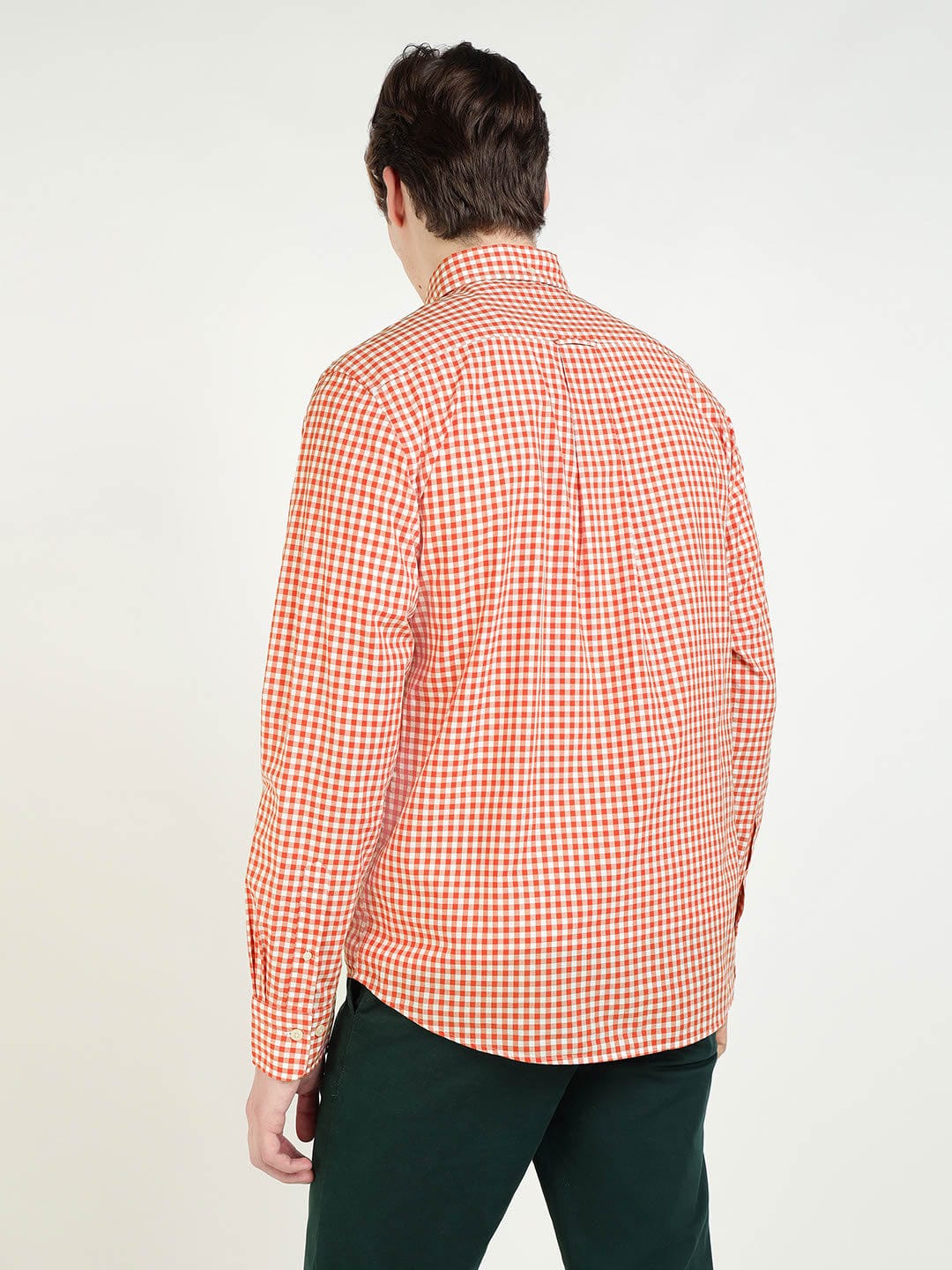 Gant Men Orange Checks Collar Shirt