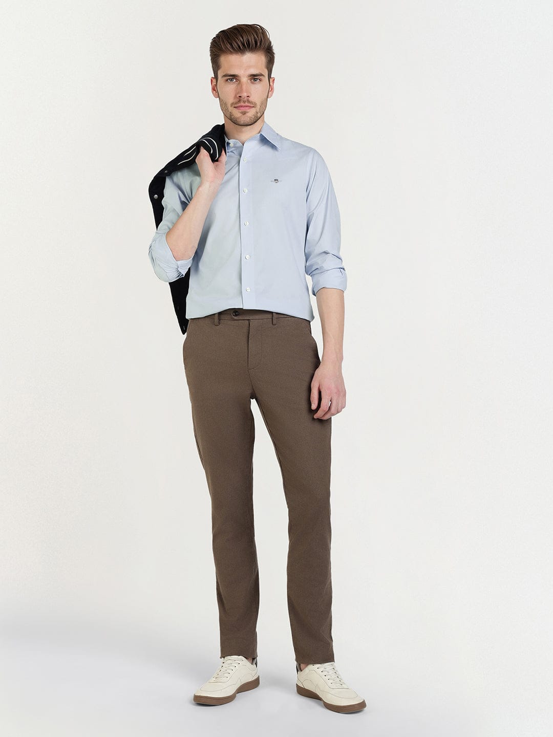 Gant Men Blue Solid Collar Shirt