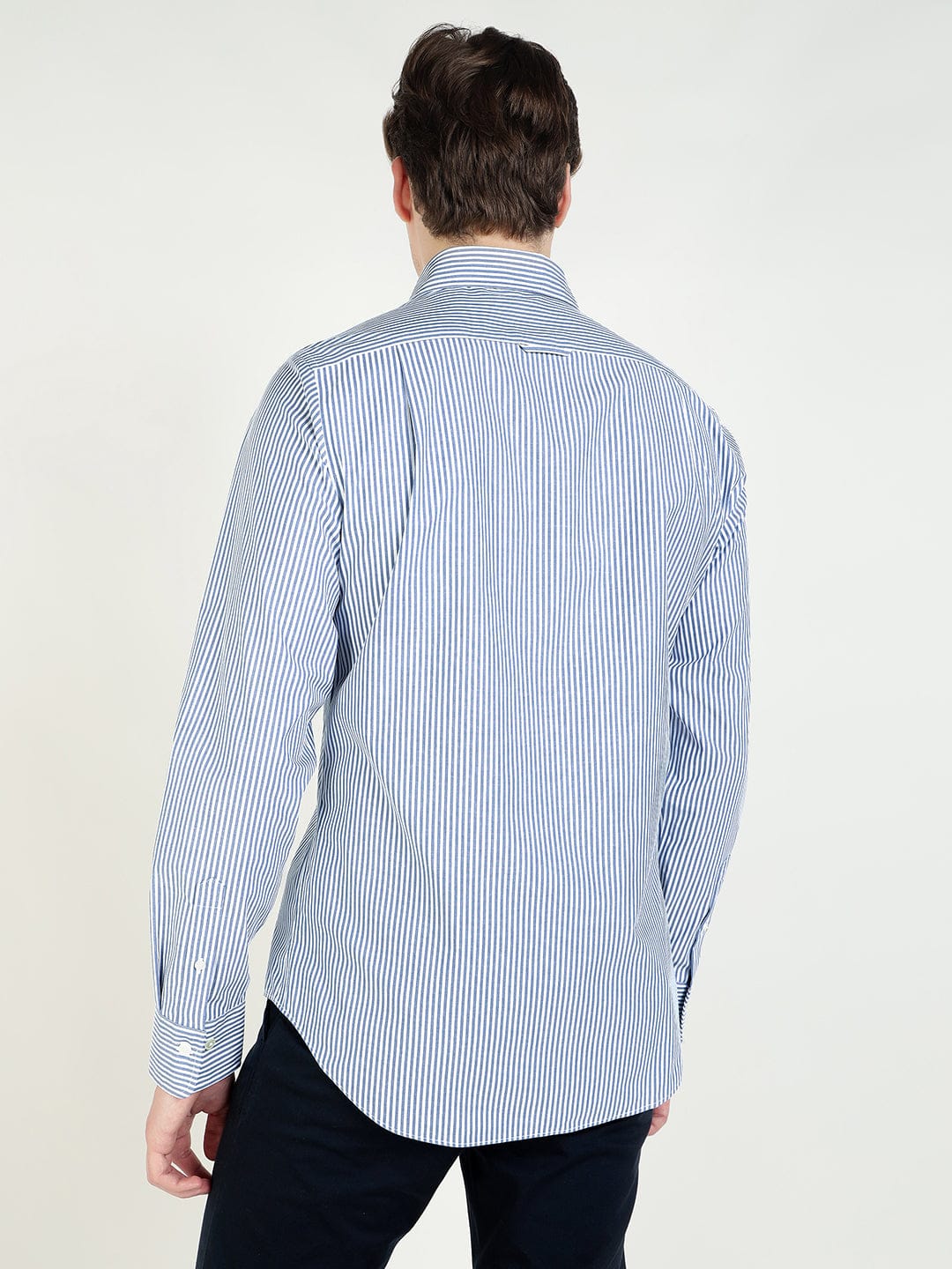 Gant Men Slim Blue Striped Poplin Shirt