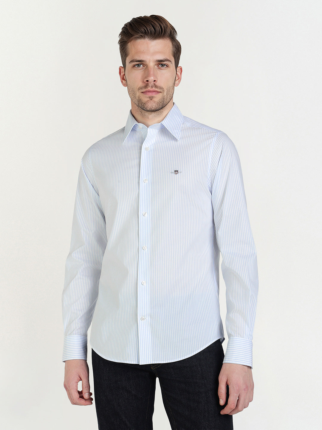 Gant Men Blue Striped Collar Shirt