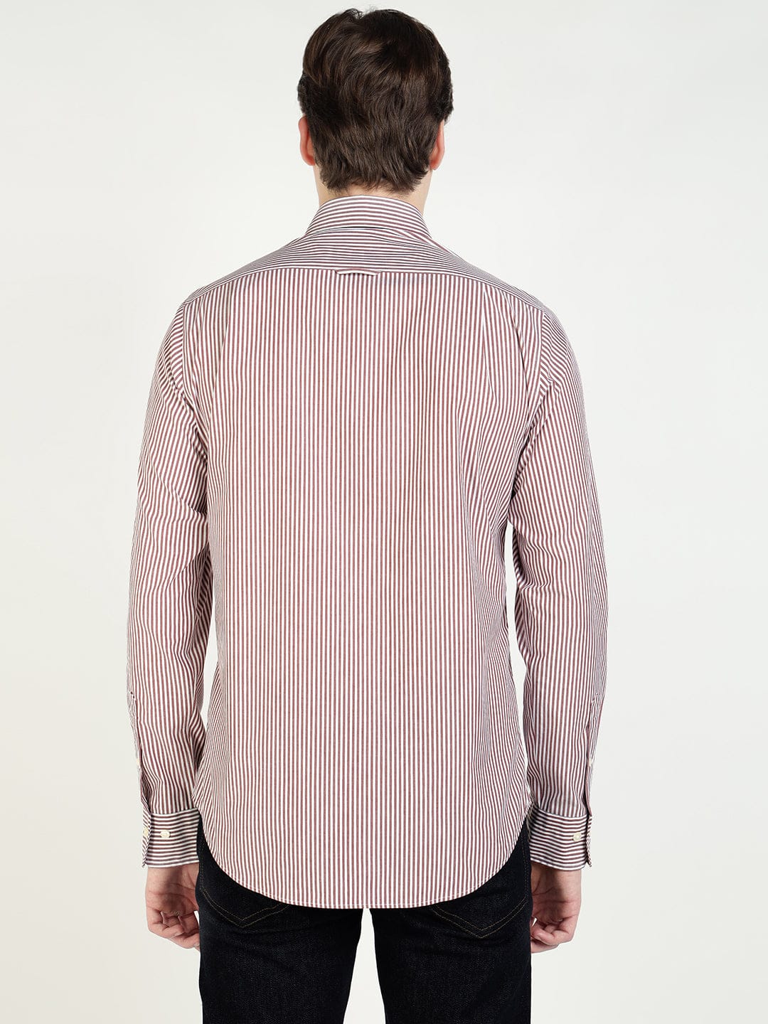 Gant Men Slim Red Striped Poplin Shirt