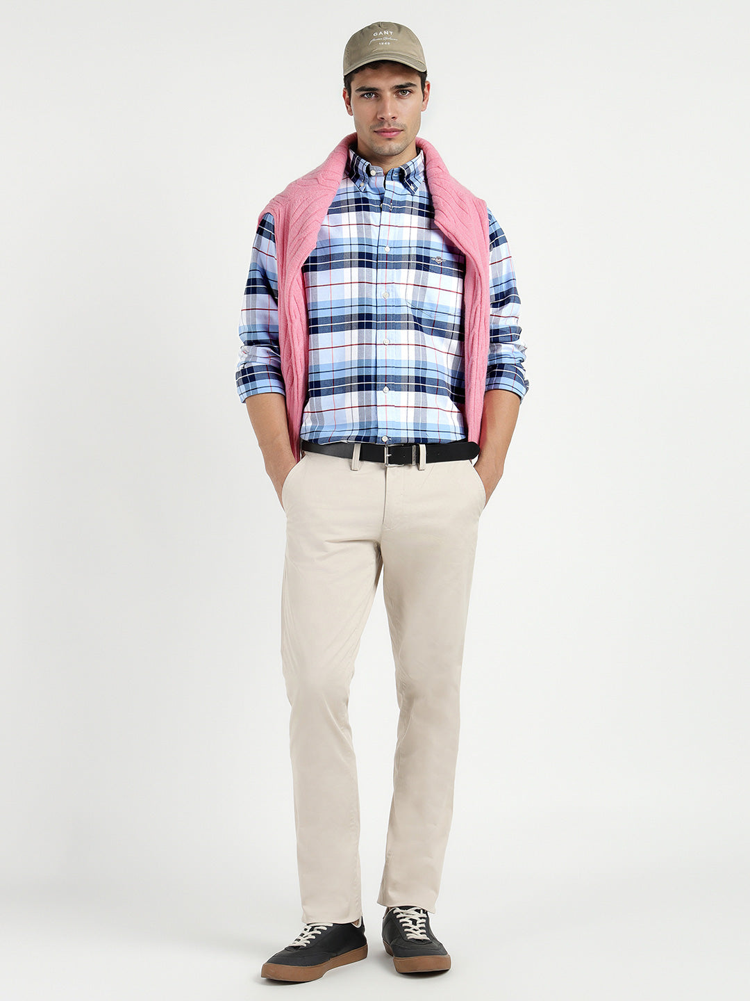 Gant Men Blue Checks Collar Shirt