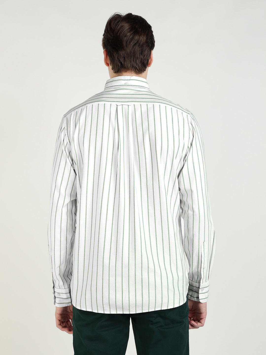 Gant Men Green Striped Collar Shirt