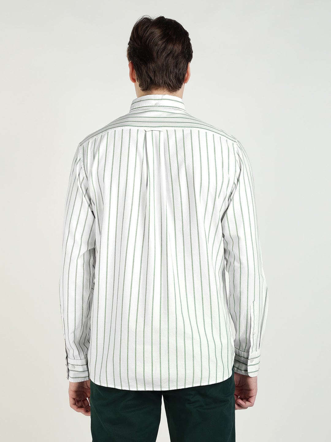 Gant Men Green Striped Collar Shirt