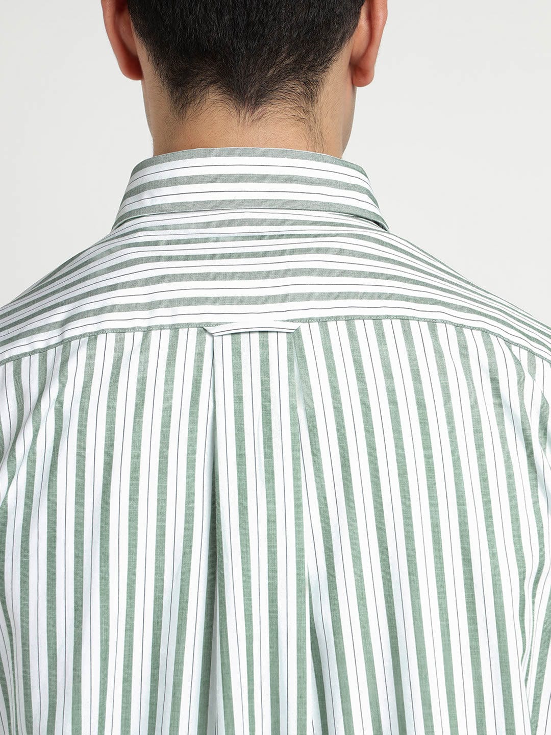 Gant Men Green Striped Collar Shirt