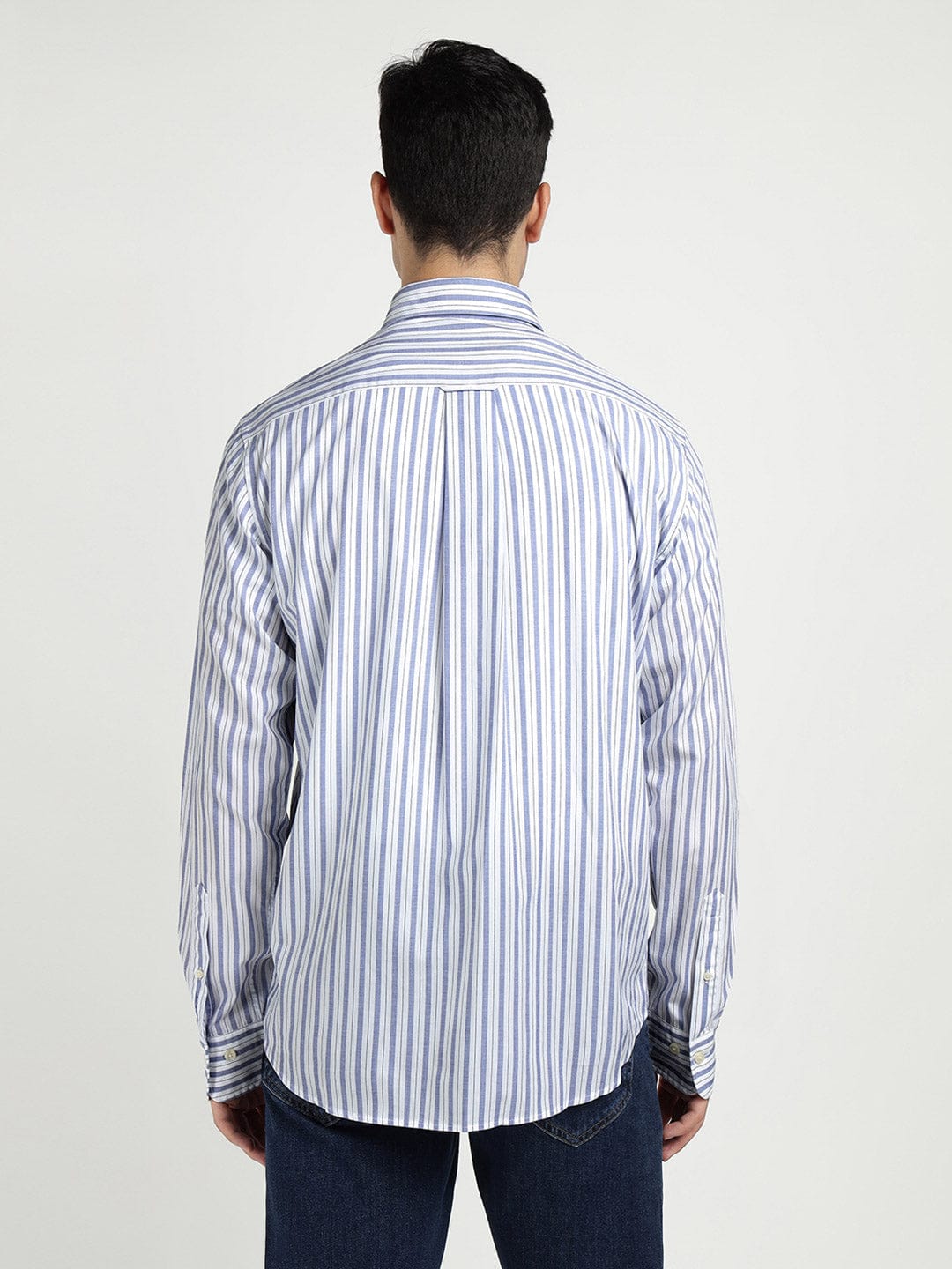 Gant Men Blue Striped Collar Shirt