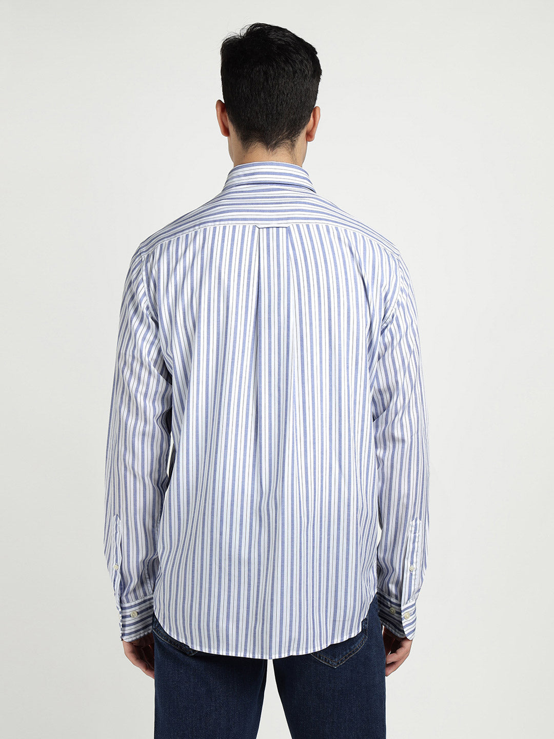 Gant Men Blue Striped Collar Shirt