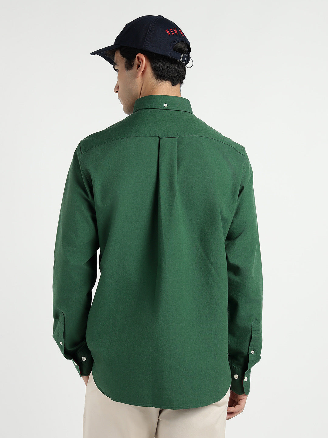 Gant Men Green Solid Collar Shirt