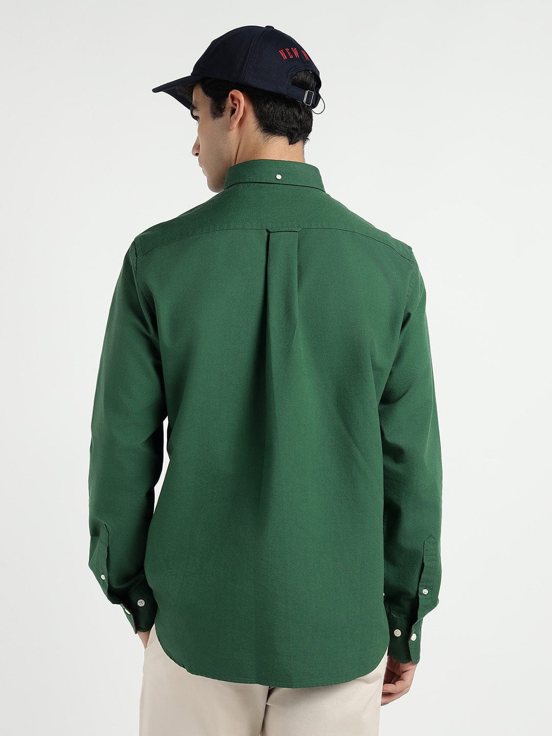Gant Men Green Solid Collar Shirt