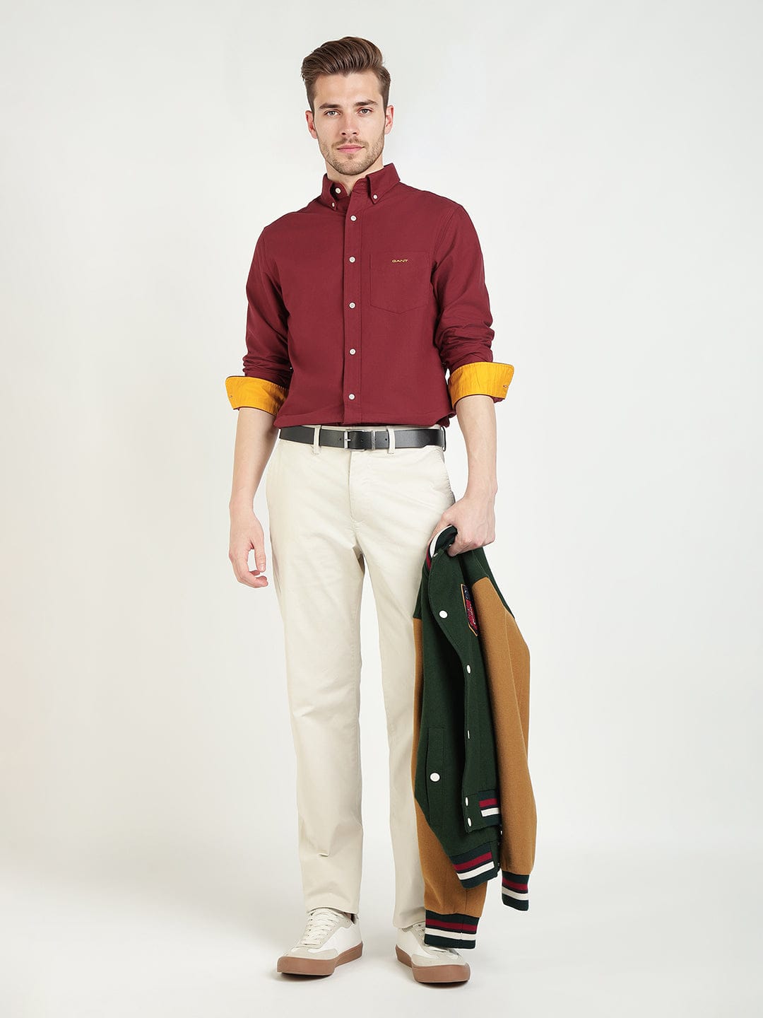 Gant Men Red Solid Collar Shirt