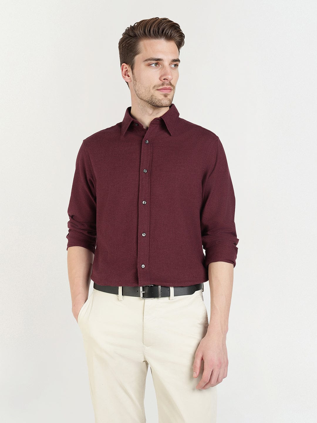 Gant Men Red Solid Collar Shirt