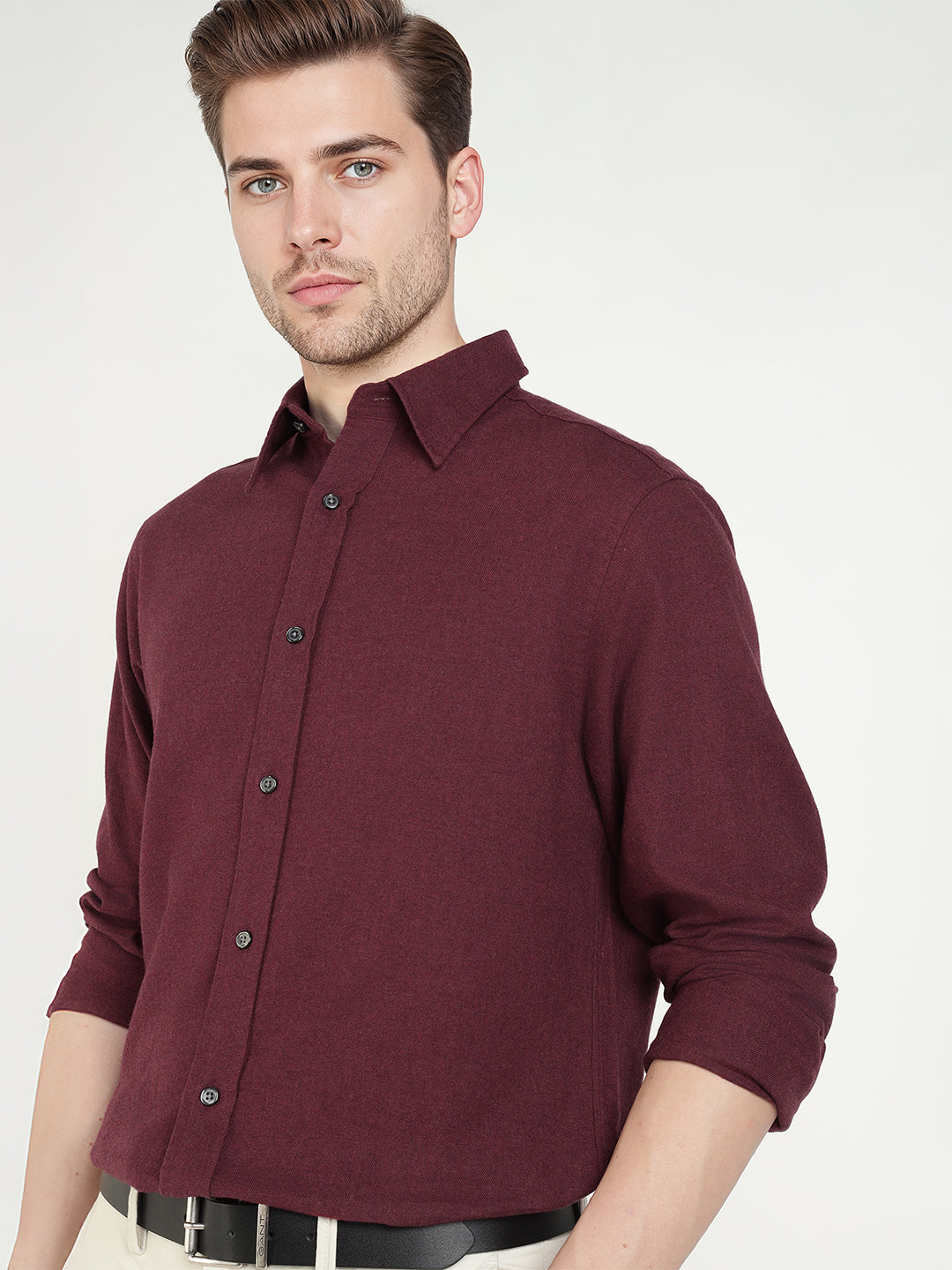 Gant Men Red Solid Collar Shirt