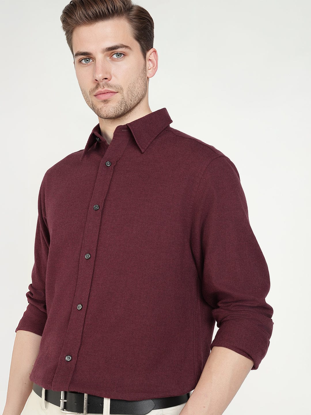 Gant Men Red Solid Collar Shirt