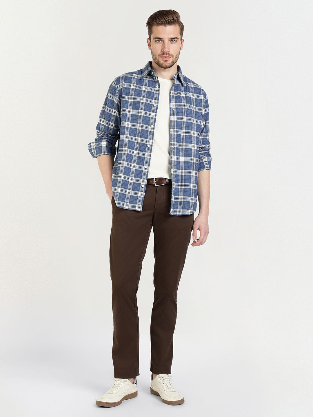 Gant Men Blue Checks Collar Shirt