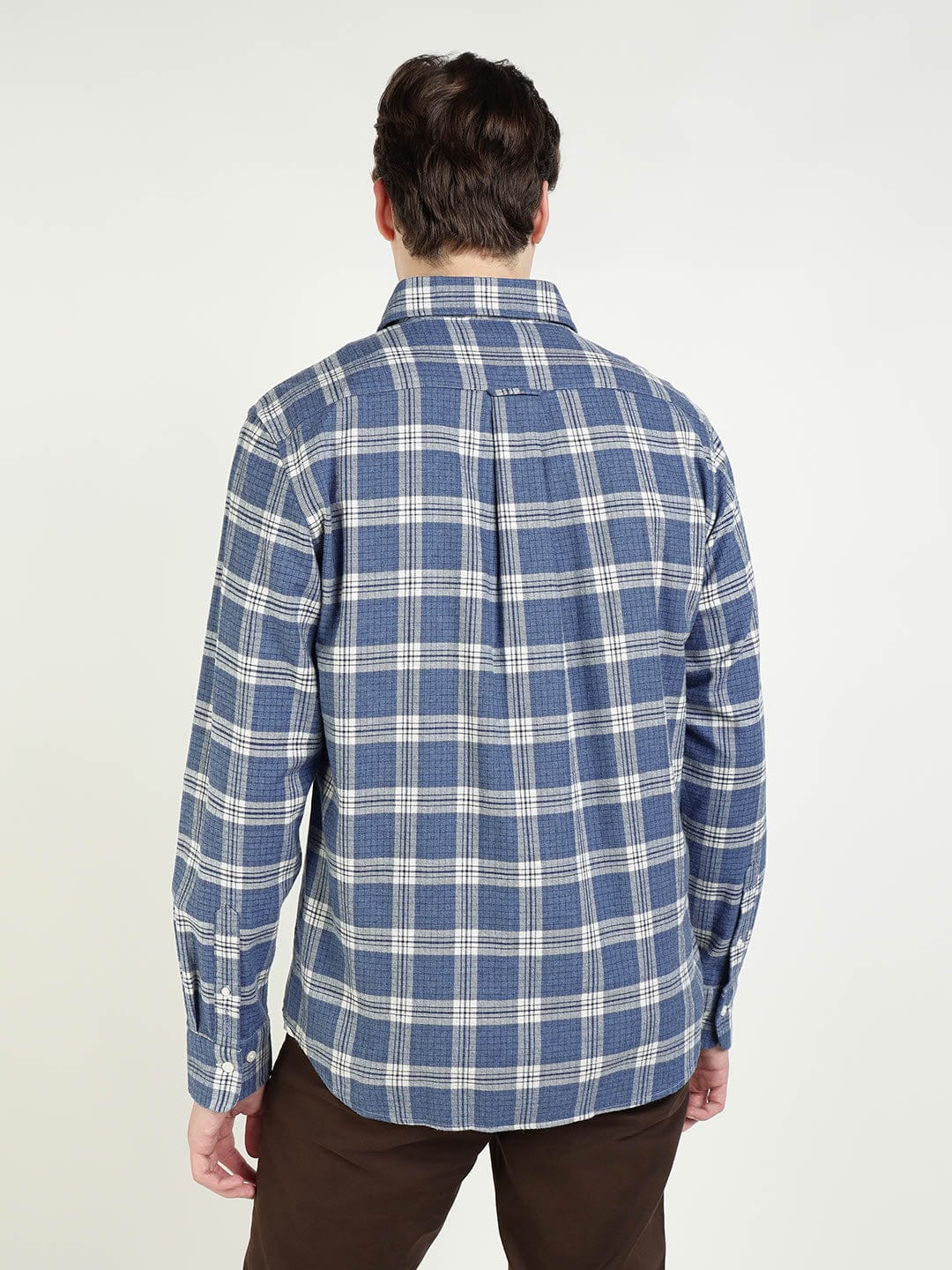 Gant Men Blue Checks Collar Shirt