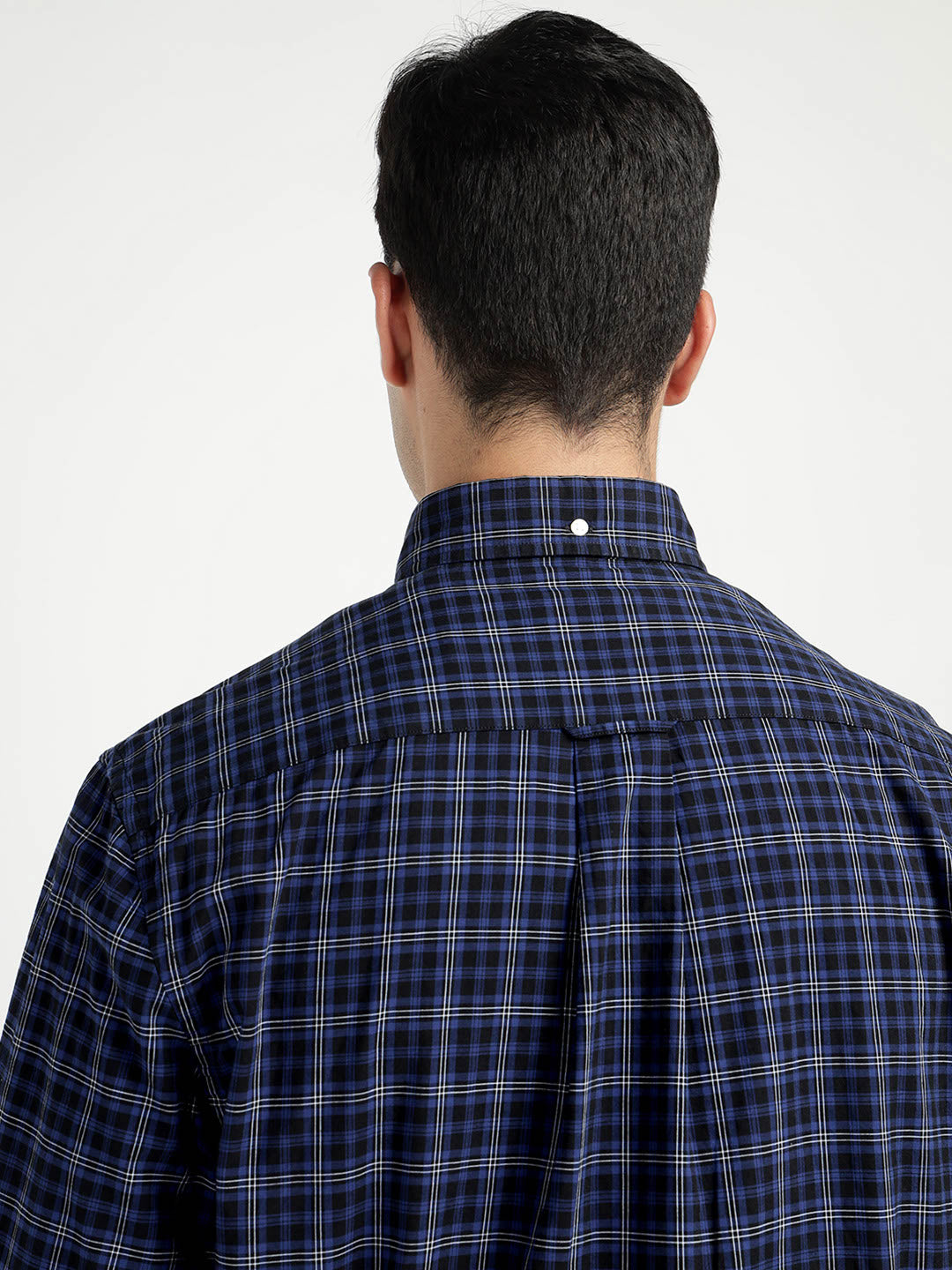 Gant Men Blue Checks Collar Shirt