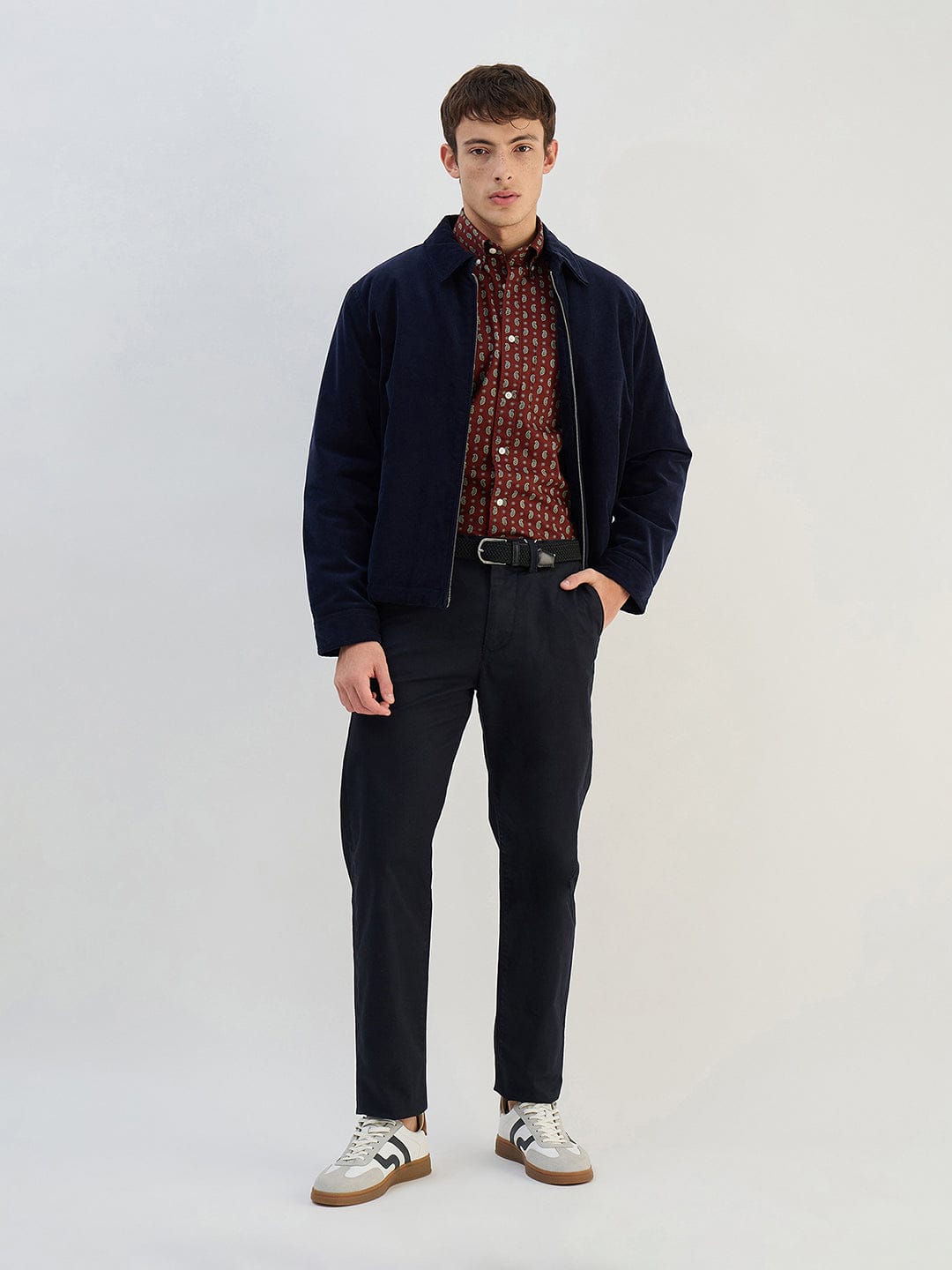 Gant Men Red Printed Pure Cotton Collared Shirt