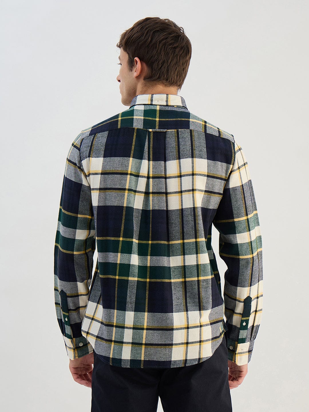 Gant Men Green Check Collared Regular Fit Shirt
