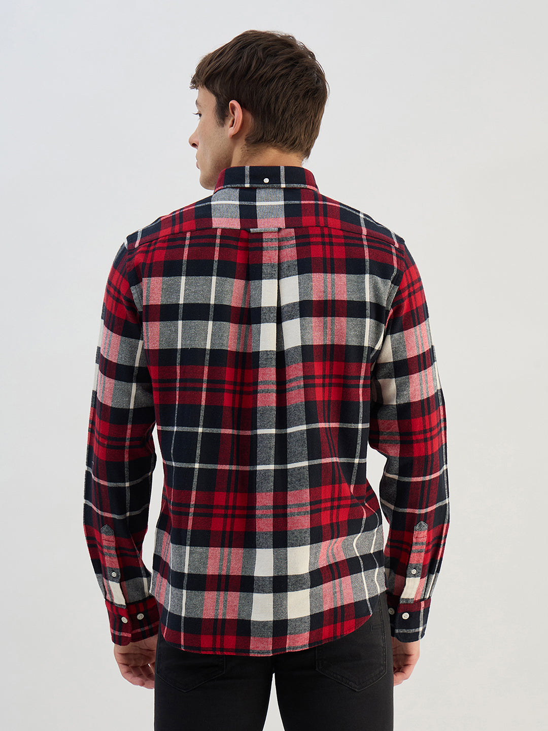 Gant Men Red Check Collared Regular Fit Shirt