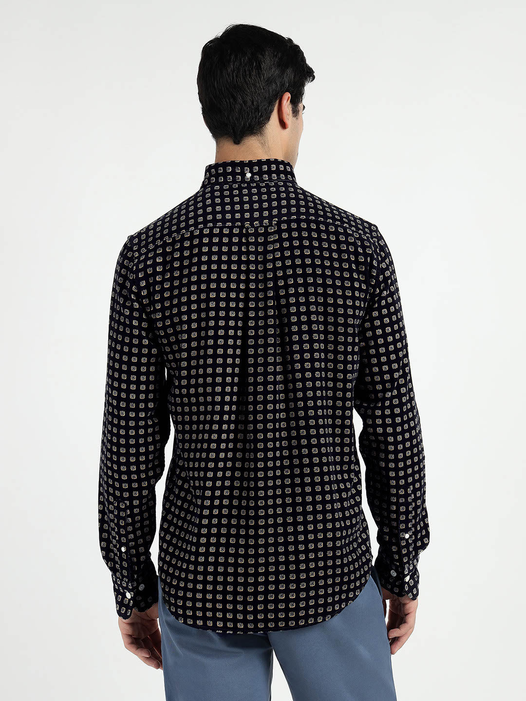 Gant Men Blue Printed Collar Shirt