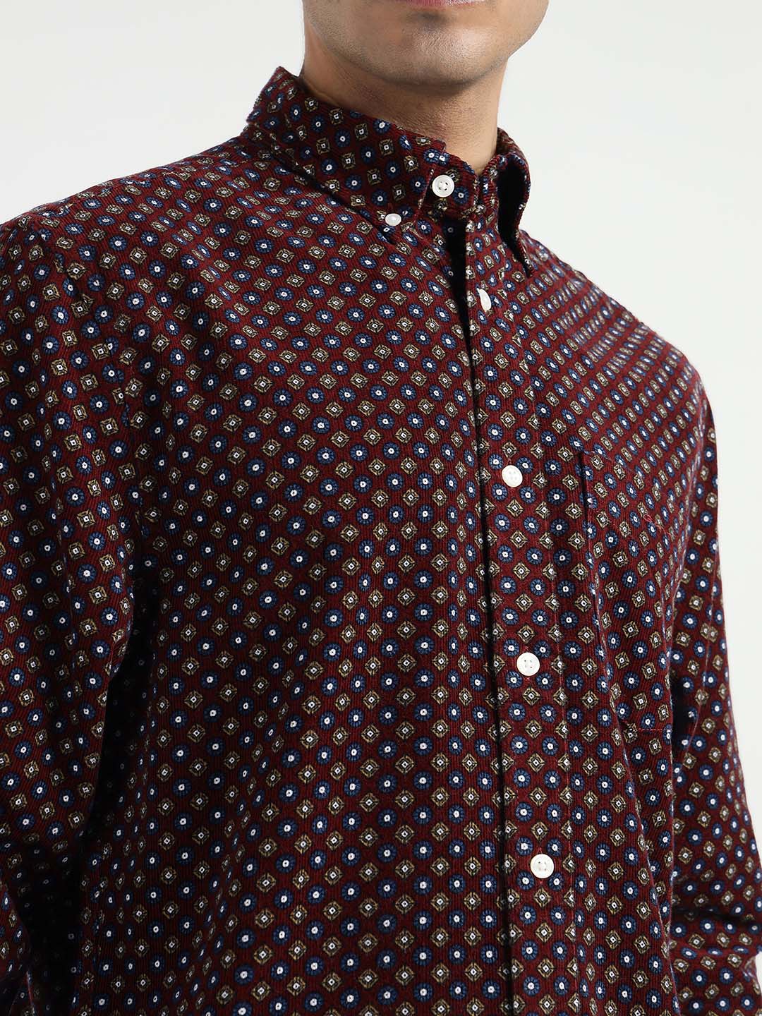 Gant Men Red Printed Collar Shirt