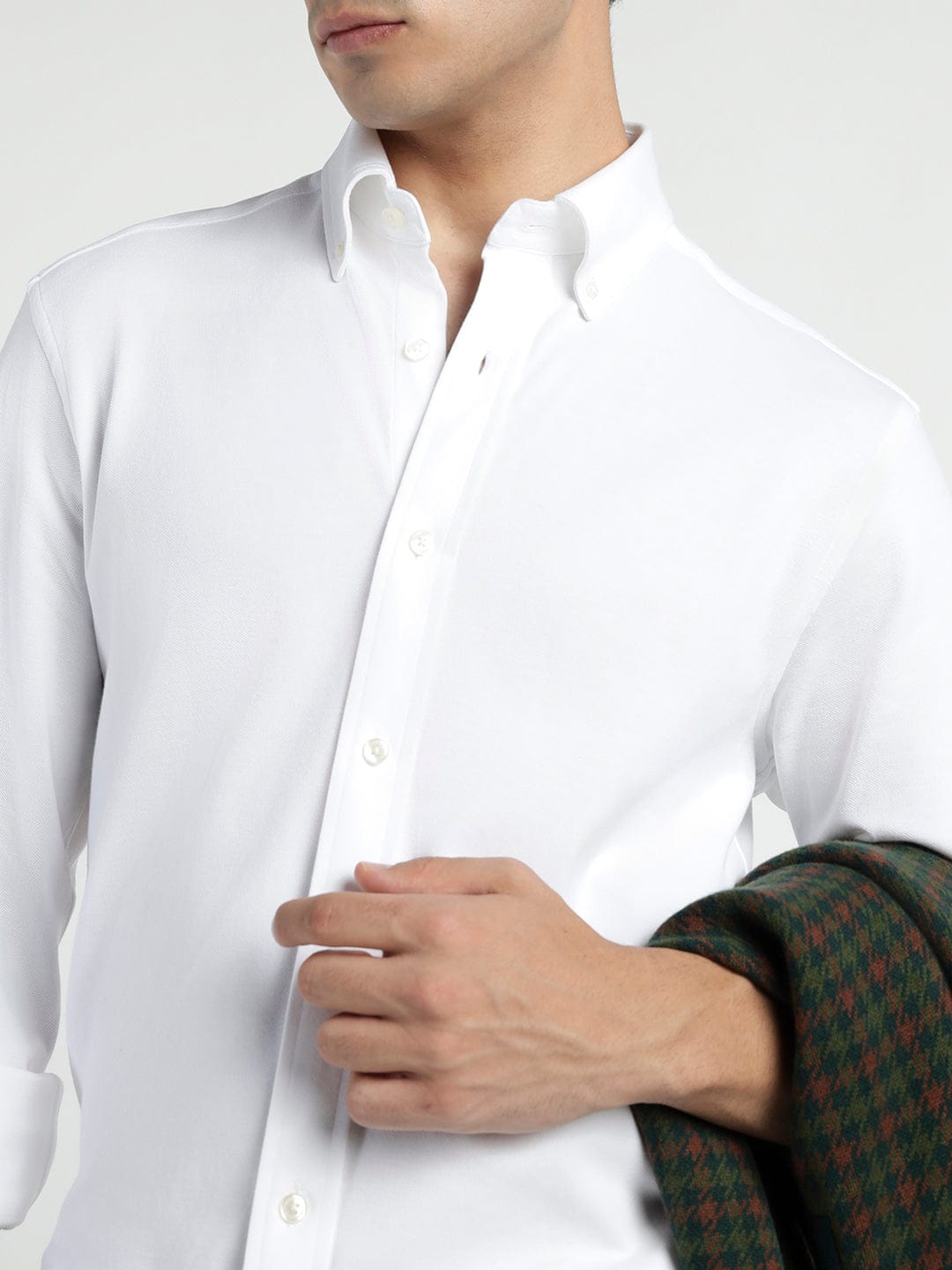 Gant Men White Solid Collar Shirt