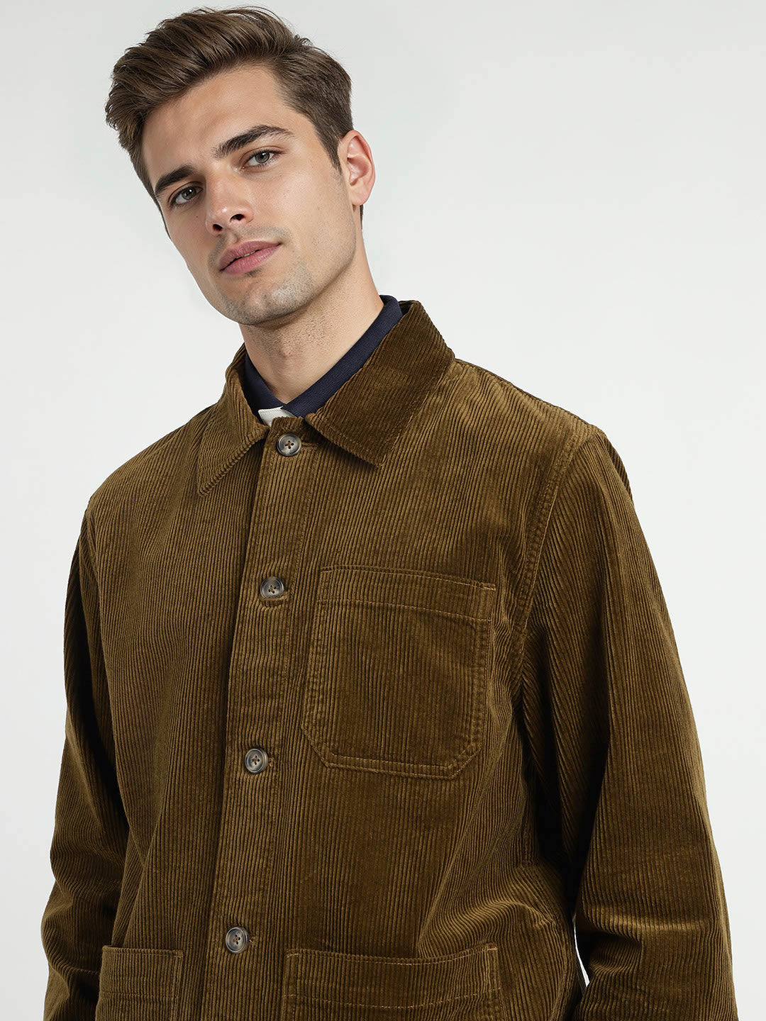 Gant Men Blue Solid Collar Shirt