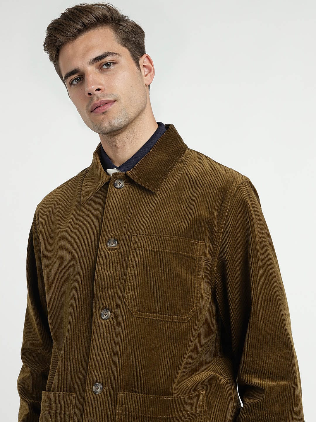 Gant Men Blue Solid Collar Shirt