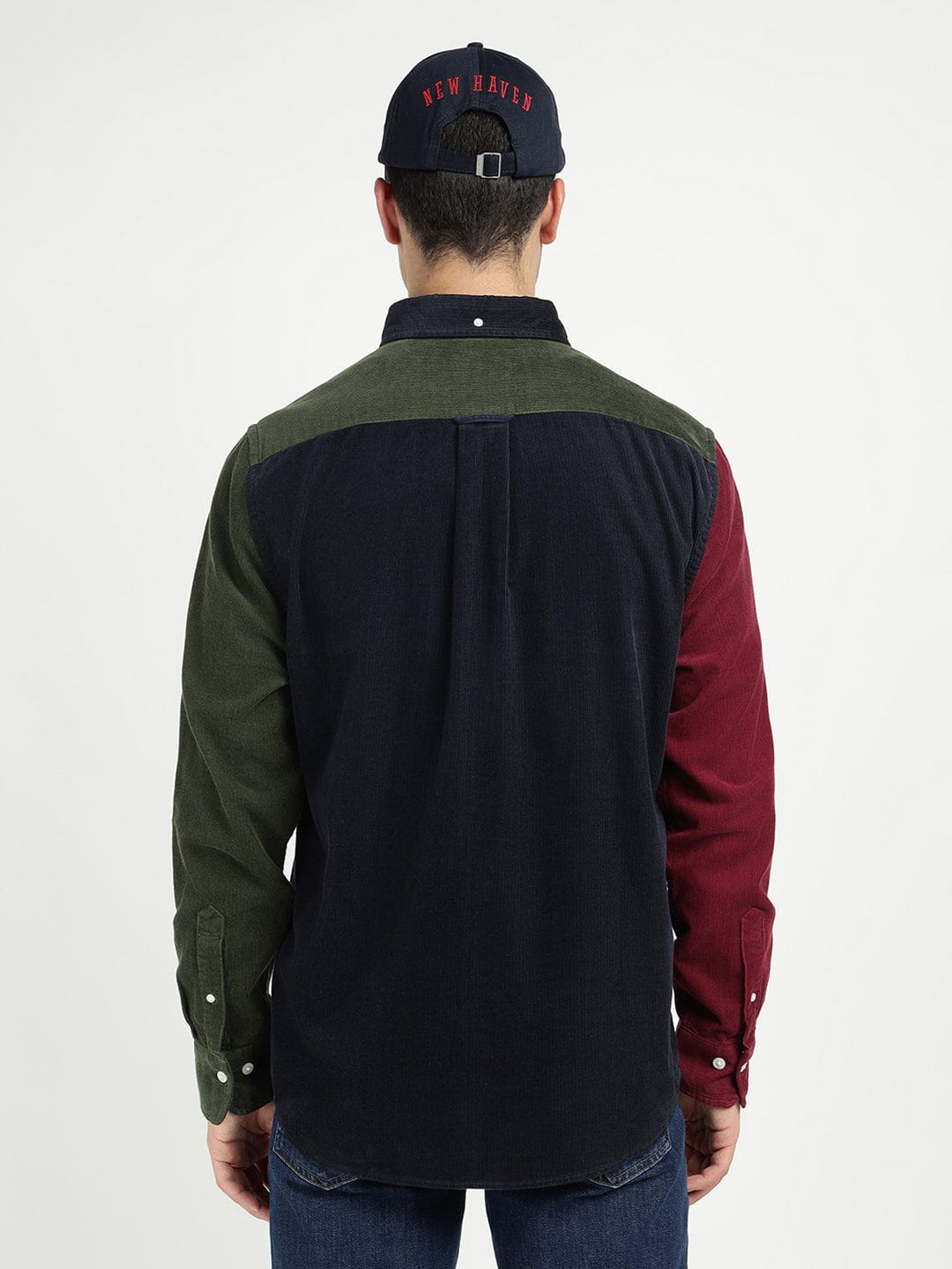 Gant Men Green Coloublocked Collar Shirt