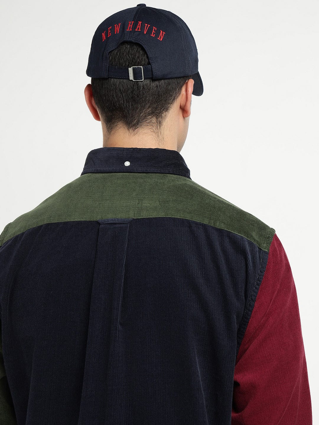 Gant Men Green Coloublocked Collar Shirt