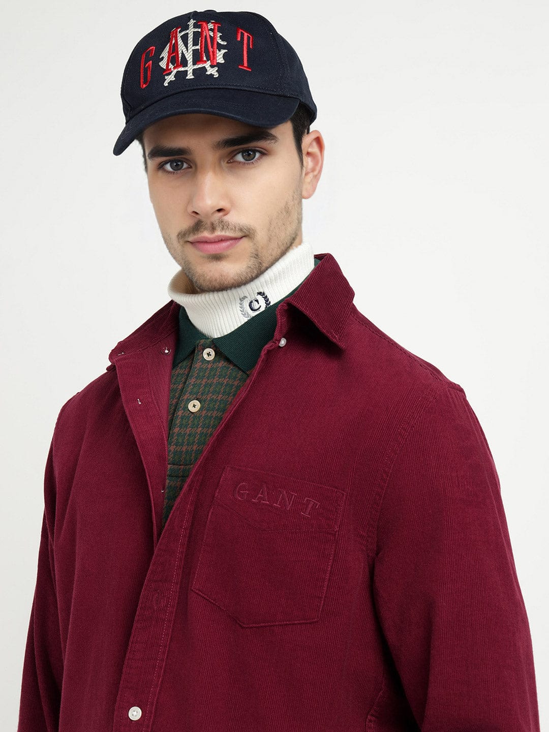 Gant Men Red Solid Collar Shirt