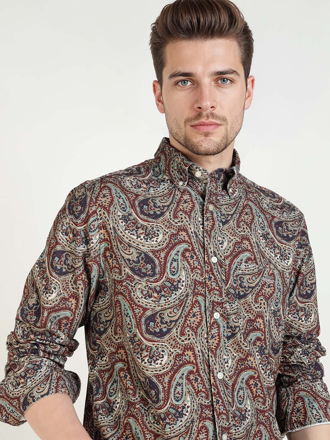 Gant Men Red Printed Collar Shirt