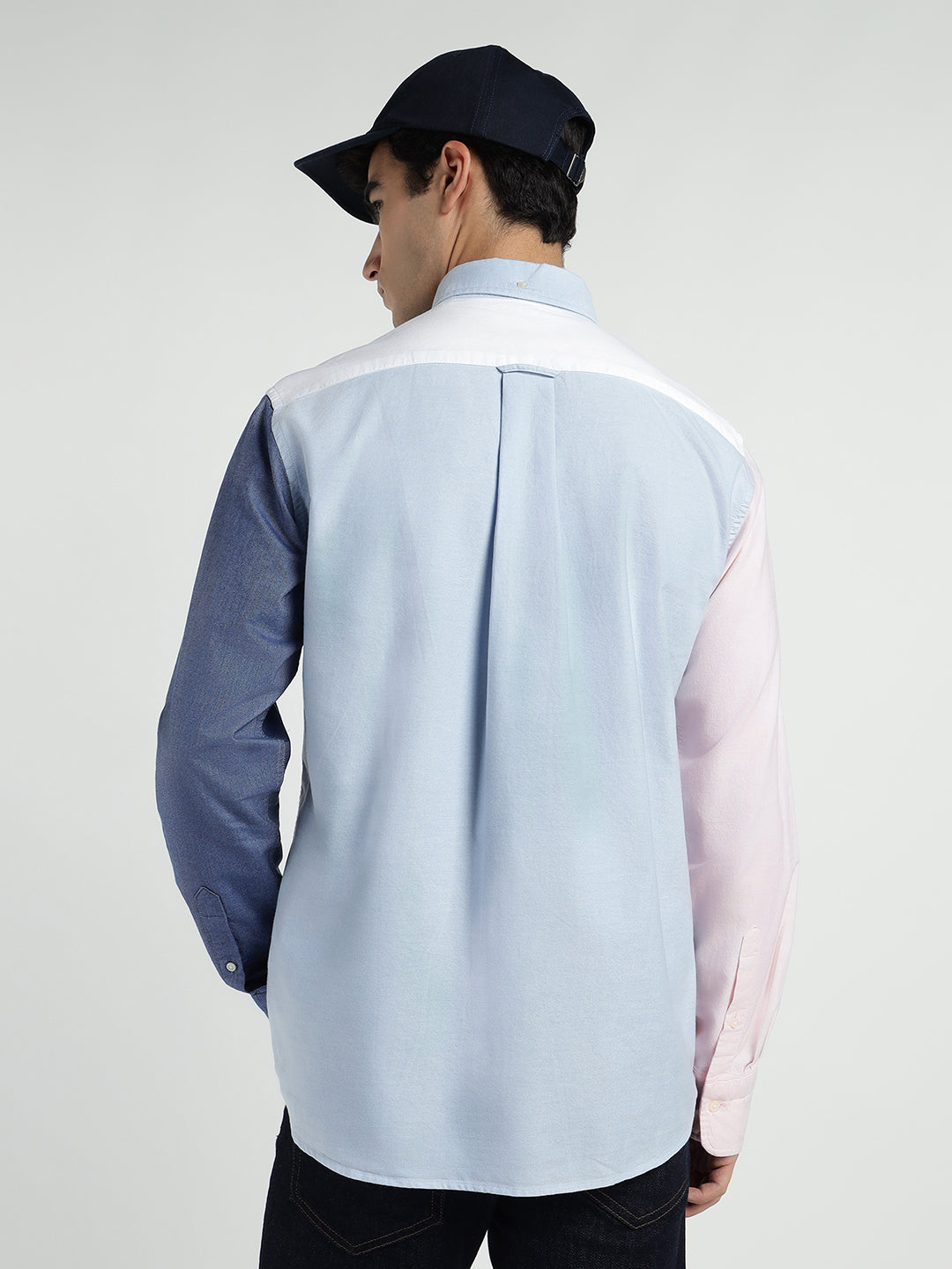 Gant Men White Coloublocked Collar Shirt