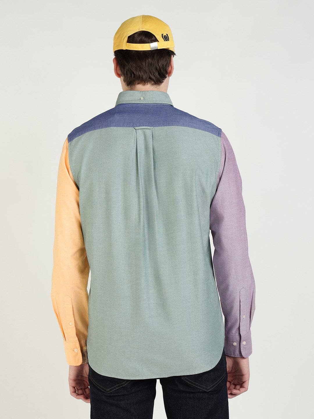 Gant Men Blue Coloublocked Collar Shirt